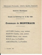 ELECTIONS TRACT  HAUTES ALPES    MONTMAUR 1929 - Historische Dokumente