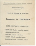 ELECTIONS TRACT  HAUTES ALPES CHORGES 1929 - Historische Documenten