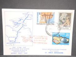 ARGENTINE - Carte Commémorative De La Traversée Atlantique Par Mermoz /Dabry /Gimié En 1970 - L 6630 - Brieven En Documenten
