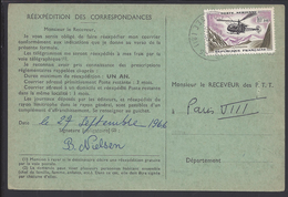 FR - 1966 - P.Aérienne N° 41 Sur Doc. Ordre De Réexpédition De Courriers De Paris Vers Chateauneuf En Thymerais - - Covers & Documents