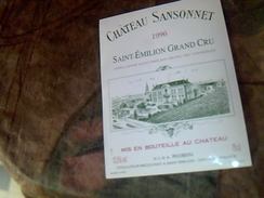 Etiquette De Vin Neuve Saint Emilion Chateau Sansonnet  Millesime 1996 Scea Robin - Castillos