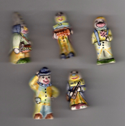 Série Complète 5 Fèves Biscuit Verni LES CLOWNS De MAURIN - Frühe Figuren