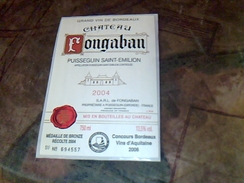 Etiquette De Vin Neuve Autocollant   Puisseguin Saint Emilion Chateau Fongaban Millesime  2004 Sarl De Fongaban - Schlösser