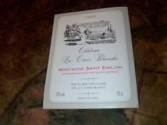 Etiquette De Vin Neuve Montagne  Saint Emilion Chateau La Croix Blanche  Millesime  2000 H.b.a.f - Castillos