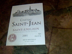 Etiquette De Vin Neuve Saint Emilion Chateau St Jean  Millesime  2001  Hbf - Castillos