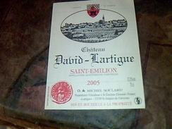 Etiquette De Vin Neuve Saint Emilion Chateau  David Lartigue Millesime  2005 Michel Soulard - Schlösser