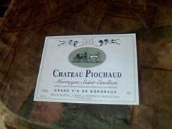 Etiquette De Vin Neuve  Saint Emilion Montagne   Chateau Piochaud  Millesime   1989 - Schlösser