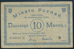 Geldschein Banknote Gutschein Posen Poznan 10 Marek 1919 - Other - Europe