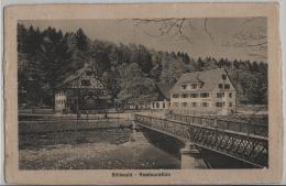 Sihlwald - Restauration Mit Forsthaus Und Brücke Animee - Photoglob No. 03277 - Wald