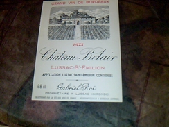 Etiquette De Vin Neuve  Lussac   Saint Emilion Chateau   Bellair   Millesime   197 3 Gabriel Roi - Châteaux