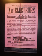 ELECTIONS AFFICHE  HAUTES ALPES LA ROCHE DES ARNAUDS 1900/1930 - Afiches