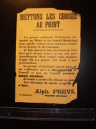 ELECTIONS AFFICHE  HAUTES ALPES TALLARD 1900/1930 - Afiches