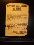 ELECTIONS AFFICHE  HAUTES ALPES TALLARD 1900/1930 - Manifesti