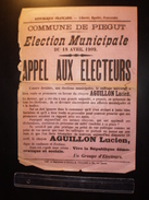 ELECTIONS AFFICHE  HAUTES ALPES PIEGUT 1909 - Plakate