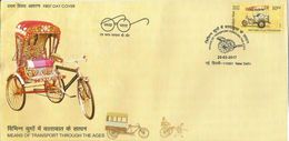 First Day Cover,Means Of Transport Through Ages, Motorcycle Rickshaw, Hand Rickshaw Pictorial Cancellation India,2017 - Sonstige (Land)