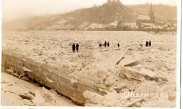 OBERWESEL HIVER 1929 LE RHIN GELEE CARTE PHOTO 1 E VUE - Oberwesel