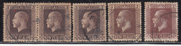 3d X 5 Used, Shades & Perferation Varities, KGV Series, 1915 Onwards, New Zealand - Used Stamps