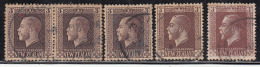 3d X 5 Used, Shades & Perferation Varities, KGV Series, 1915 Onwards, New Zealand - Usati