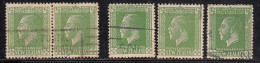 ½d X 5 Used, Shades & Perferation Varities, KGV Series, 1915 Onwards, New Zealand - Usati