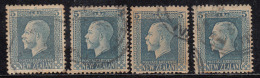 5d X 4 Used, Shades & Perferation Varities, KGV Series, 1915 Onwards, New Zealand - Oblitérés