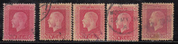 6d X 5 Used, Shades & Perferation Varities, KGV Series, 1915 Onwards, New Zealand - Gebraucht