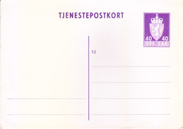 NORWAY OFFICIAL POSTAL CARD - OFF. SAK - TJENESTEPOSTKORT - Postal Stationery