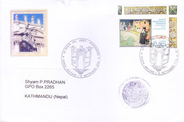 VATICANE CITY 2009 COMMERCIAL COVER TO NEPAL - PICTORIAL CANCELLATION - AFFIXED IMAGE OF JESUS CHRIST - Cartas & Documentos