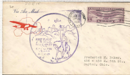 ESTADOS UNIDOS USA 1965 JAMAICA AMF KENNEDY PRIMER VUELO OAN AM USA CHECOSLOVAQUIA AL DORSO MAT PRAH - 1c. 1918-1940 Storia Postale