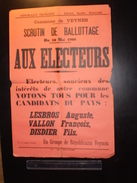 ELECTIONS AFFICHE  HAUTES ALPES VEYNES 1908 - Affiches