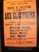 ELECTIONS AFFICHE  HAUTES ALPES ASPRES SUR BUECH 1908 - Plakate