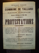 ELECTIONS AFFICHE  HAUTES ALPES TALLARD 1904 - Plakate