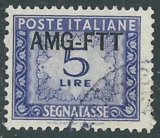 1949-54 TRIESTE A SEGNATASSE USATO 5 LIRE - LL2 - Postage Due