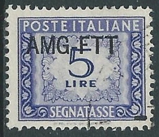 1949-54 TRIESTE A SEGNATASSE USATO 5 LIRE - LL8 - Strafport