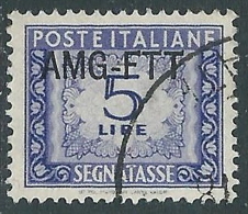 1949-54 TRIESTE A SEGNATASSE USATO 5 LIRE - LL9 - Strafport