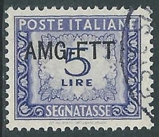 1949-54 TRIESTE A SEGNATASSE USATO 5 LIRE - LL16 - Strafport