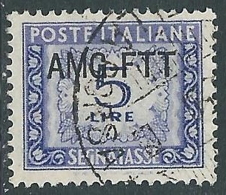 1949-54 TRIESTE A SEGNATASSE USATO 5 LIRE - LL17 - Strafport