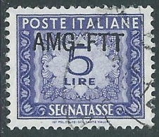 1949-54 TRIESTE A SEGNATASSE USATO 5 LIRE - LL18 - Strafport