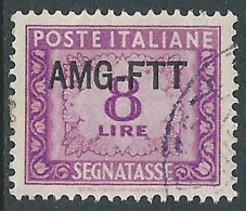 1949-54 TRIESTE A SEGNATASSE USATO 8 LIRE - LL3 - Strafport