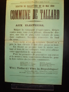 ELECTIONS AFFICHE  HAUTES ALPES TALLARD 1929 - Posters