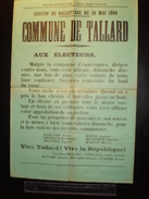 ELECTIONS AFFICHE  HAUTES ALPES TALLARD 1929 - Plakate