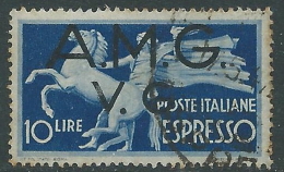 1946 TRIESTE AMG VG ESPRESSO USATO 10 LIRE - L2 - Gebraucht