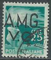 1945-47 TRIESTE AMG VG USATO DEMOCRATICA 25 CENT - L6 - Oblitérés