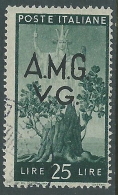 1945-47 TRIESTE AMG VG USATO DEMOCRATICA 25 LIRE - L1 - Usados