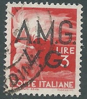 1945-47 TRIESTE AMG VG USATO DEMOCRATICA 3 LIRE - L18 - Gebraucht