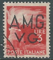 1945-47 TRIESTE AMG VG USATO DEMOCRATICA 3 LIRE - L21 - Oblitérés