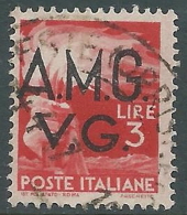 1945-47 TRIESTE AMG VG USATO DEMOCRATICA 3 LIRE - L25 - Gebraucht