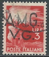 1945-47 TRIESTE AMG VG USATO DEMOCRATICA 3 LIRE - L37 - Gebraucht