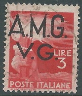 1945-47 TRIESTE AMG VG USATO DEMOCRATICA 3 LIRE - L8 - Oblitérés