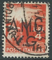 1945-47 TRIESTE AMG VG USATO DEMOCRATICA 4 LIRE - L12 - Gebraucht