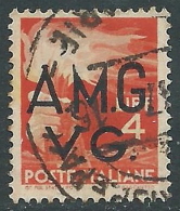 1945-47 TRIESTE AMG VG USATO DEMOCRATICA 4 LIRE - L32 - Used